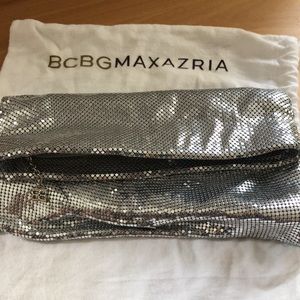 BCBG MAXAZRIA Silver Chainmail Clutch